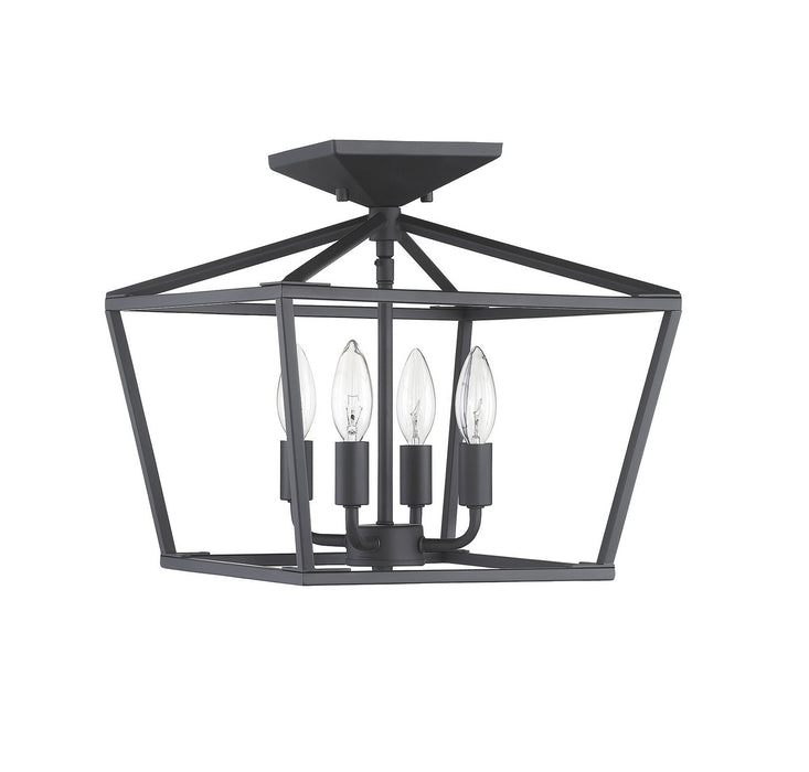 Savoy House 6-328-4-89 Four Light Semi-Flush Mount, Matte Black