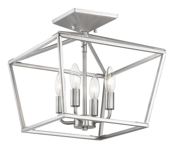 Savoy House 6-328-4-SN Four Light Semi-Flush Mount, Satin Nickel