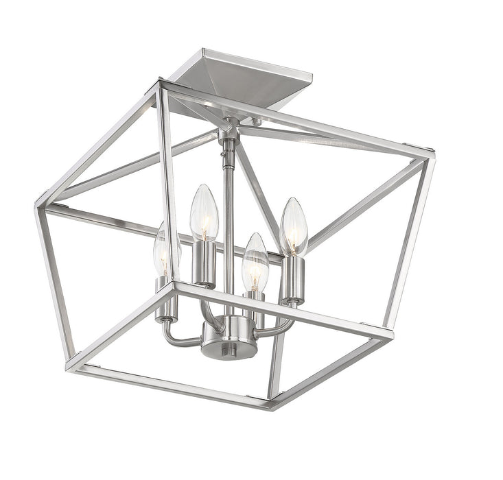 Savoy House 6-328-4-SN Four Light Semi-Flush Mount, Satin Nickel
