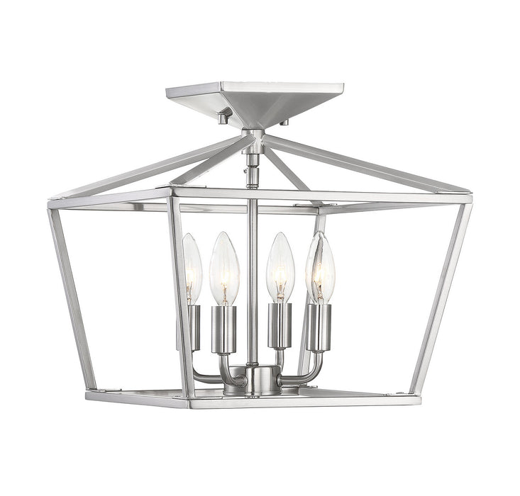 Savoy House 6-328-4-SN Four Light Semi-Flush Mount, Satin Nickel