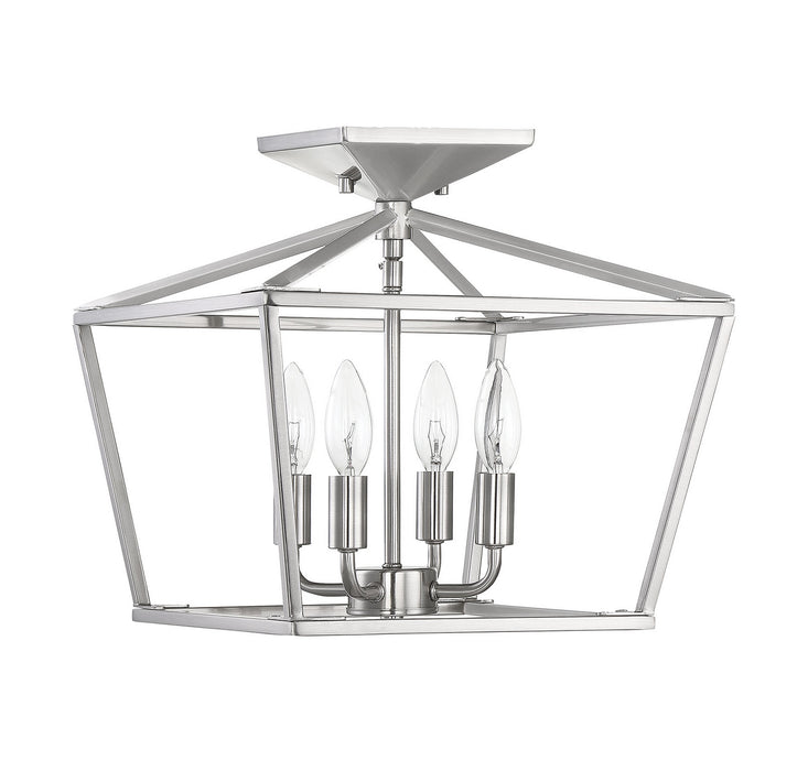 Savoy House 6-328-4-SN Four Light Semi-Flush Mount, Satin Nickel