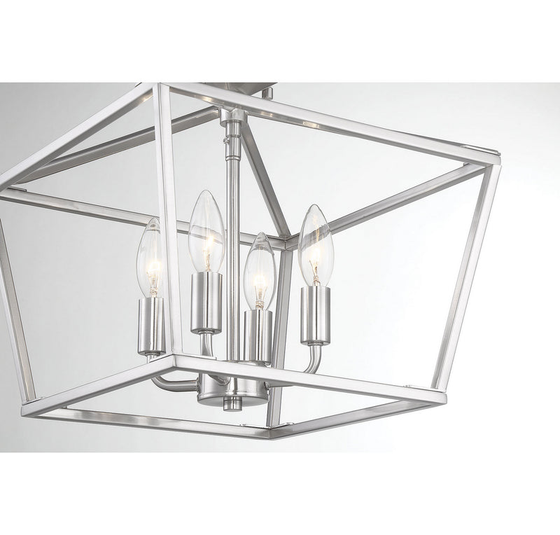 Savoy House 6-328-4-SN Four Light Semi-Flush Mount, Satin Nickel