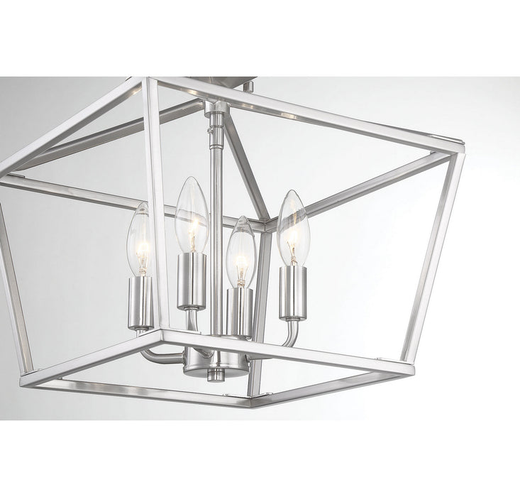 Savoy House 6-328-4-SN Four Light Semi-Flush Mount, Satin Nickel