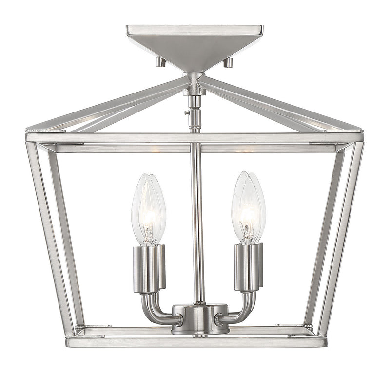 Savoy House 6-328-4-SN Four Light Semi-Flush Mount, Satin Nickel