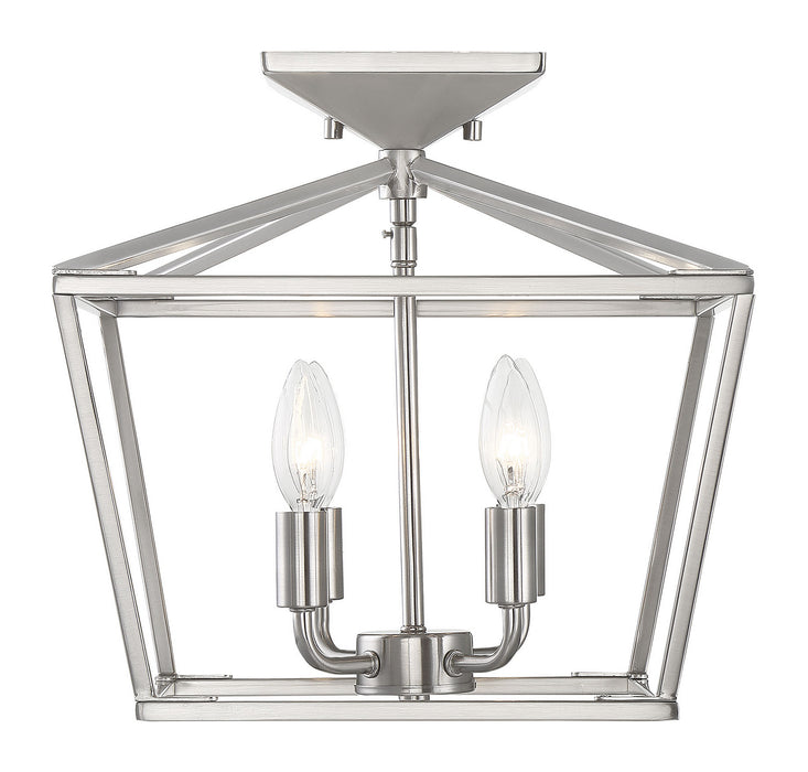 Savoy House 6-328-4-SN Four Light Semi-Flush Mount, Satin Nickel