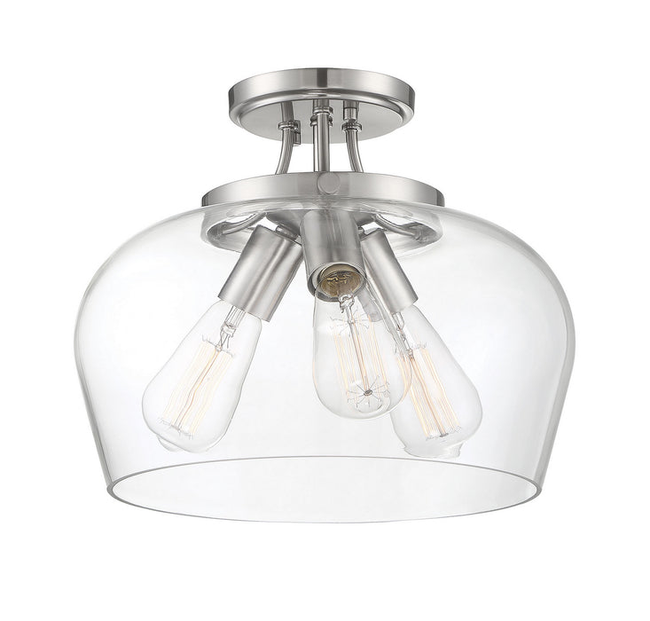 Savoy House 6-4035-3-SN Three Light Semi-Flush Mount, Satin Nickel