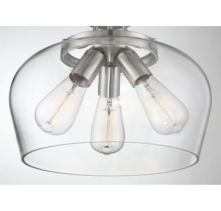 Savoy House 6-4035-3-SN Three Light Semi-Flush Mount, Satin Nickel
