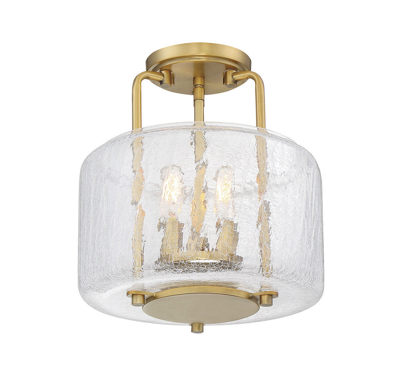 Savoy House 6-7790-3-322 Three Light Semi-Flush Mount, Warm Brass