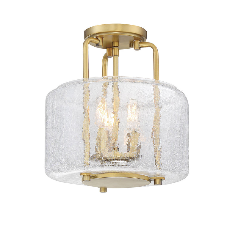 Savoy House 6-7790-3-322 Three Light Semi-Flush Mount, Warm Brass
