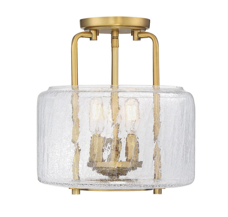 Savoy House 6-7790-3-322 Three Light Semi-Flush Mount, Warm Brass
