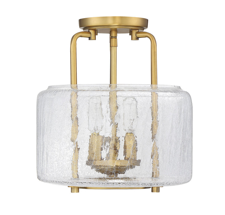 Savoy House 6-7790-3-322 Three Light Semi-Flush Mount, Warm Brass