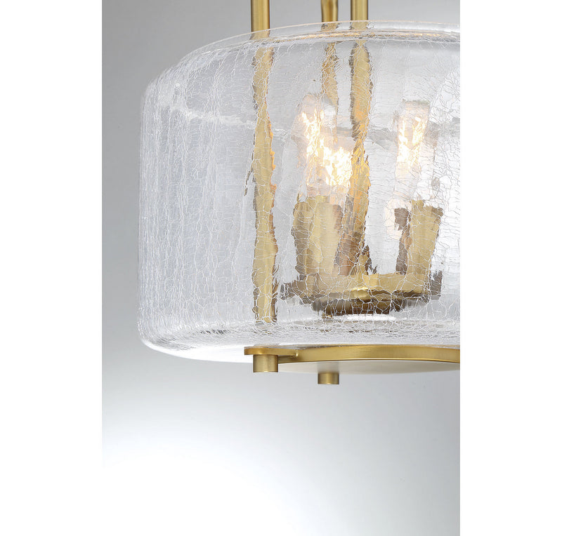 Savoy House 6-7790-3-322 Three Light Semi-Flush Mount, Warm Brass