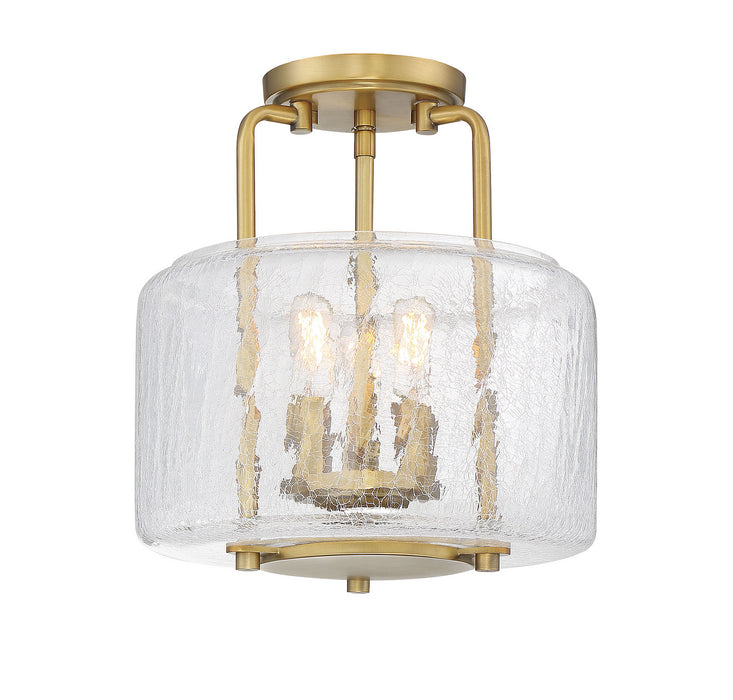 Savoy House 6-7790-3-322 Three Light Semi-Flush Mount, Warm Brass