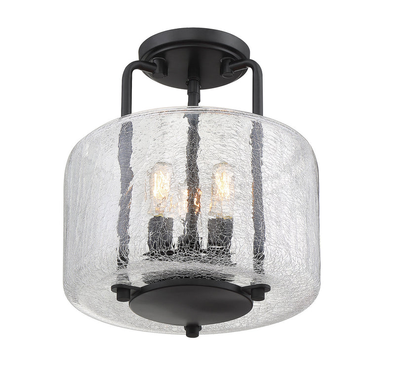 Savoy House 6-7790-3-89 Three Light Semi-Flush Mount, Black