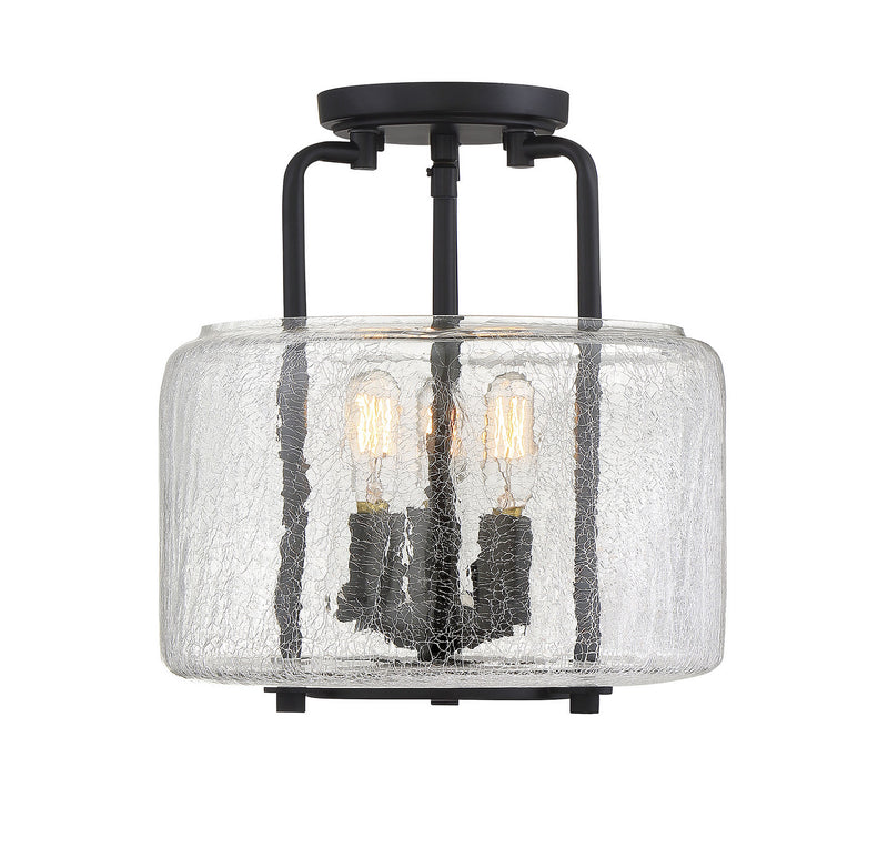 Savoy House 6-7790-3-89 Three Light Semi-Flush Mount, Black
