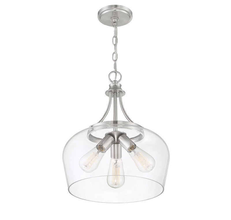 Savoy House 7-4034-3-SN Three Light Pendant, Satin Nickel