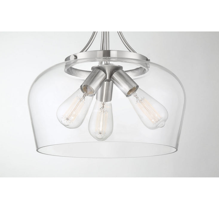 Savoy House 7-4034-3-SN Three Light Pendant, Satin Nickel