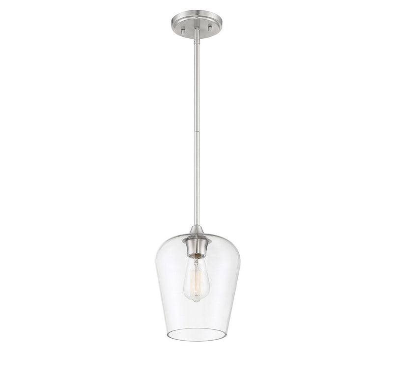 Savoy House 7-4036-1-SN One Light Mini Pendant, Satin Nickel