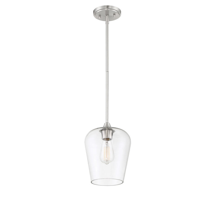 Savoy House 7-4036-1-SN One Light Mini Pendant, Satin Nickel