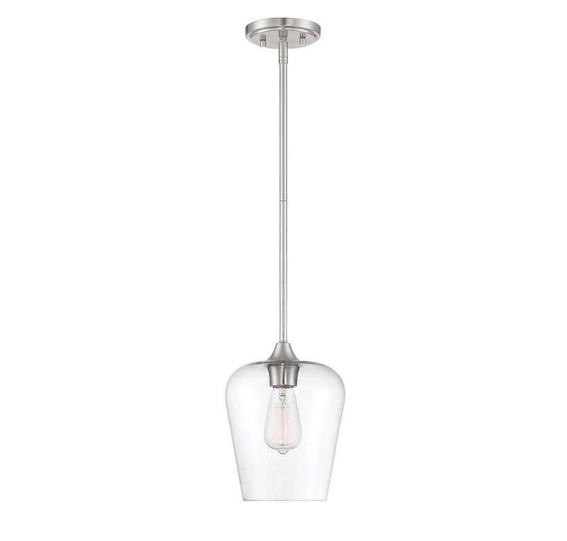 Savoy House 7-4036-1-SN One Light Mini Pendant, Satin Nickel