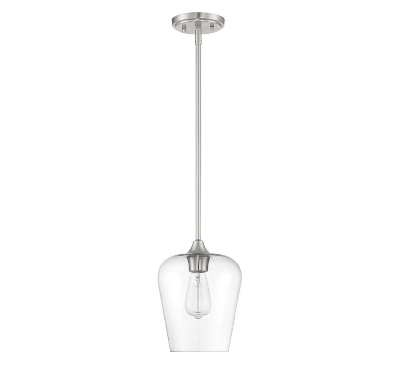Savoy House 7-4036-1-SN One Light Mini Pendant, Satin Nickel