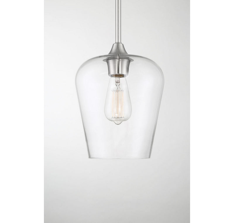 Savoy House 7-4036-1-SN One Light Mini Pendant, Satin Nickel