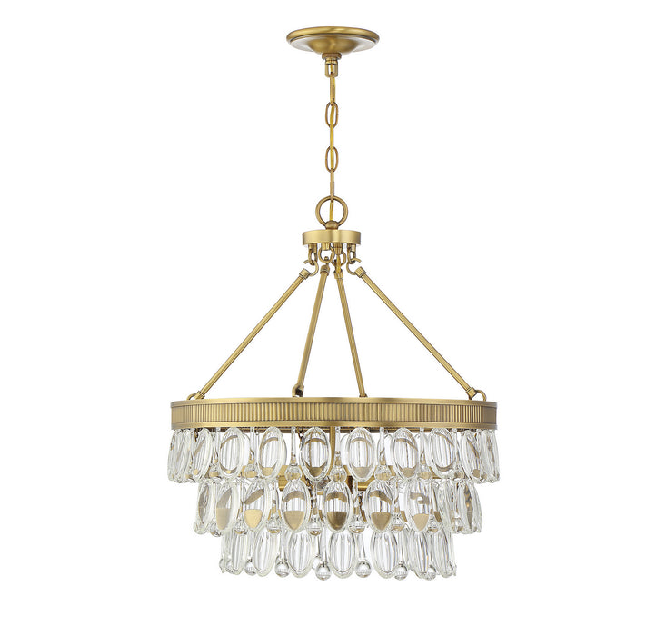 Savoy House 7-8700-4-322 Four Light Pendant, Warm Brass