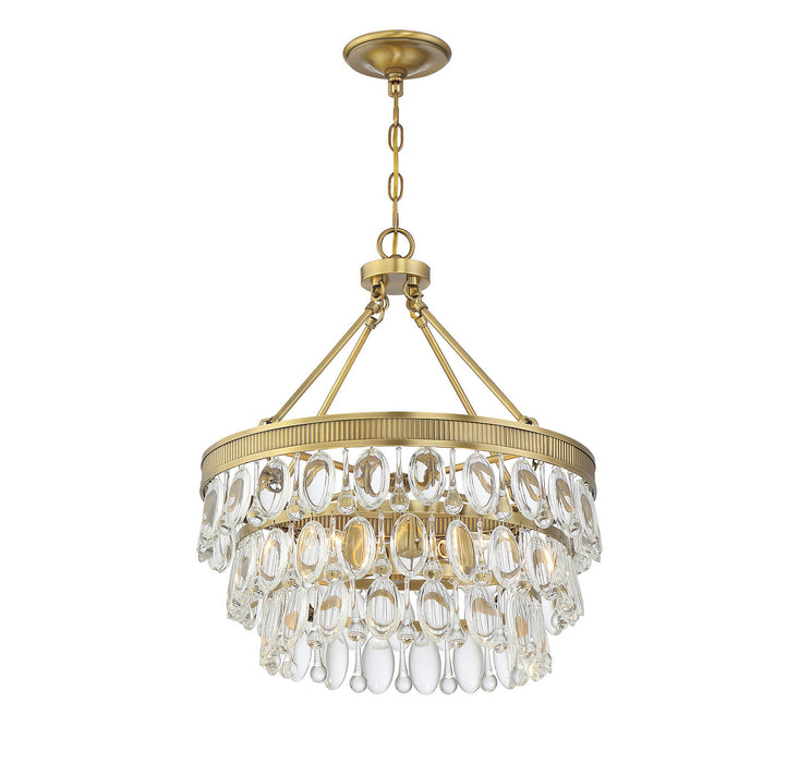 Savoy House 7-8700-4-322 Four Light Pendant, Warm Brass