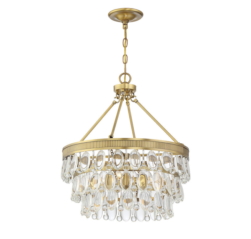 Savoy House 7-8700-4-322 Four Light Pendant, Warm Brass