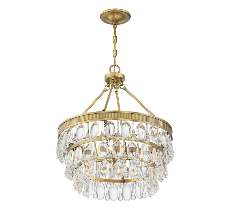Savoy House 7-8700-4-322 Four Light Pendant, Warm Brass