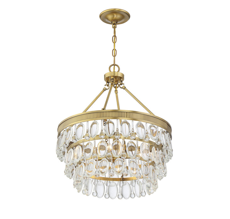 Savoy House 7-8700-4-322 Four Light Pendant, Warm Brass