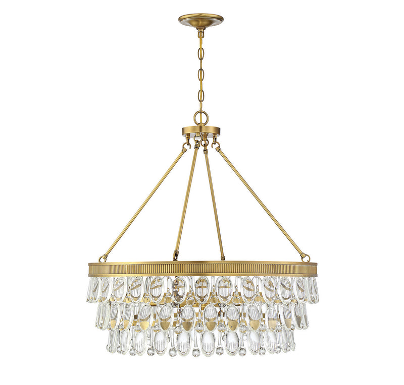 Savoy House 7-8701-6-322 Six Light Pendant, Warm Brass