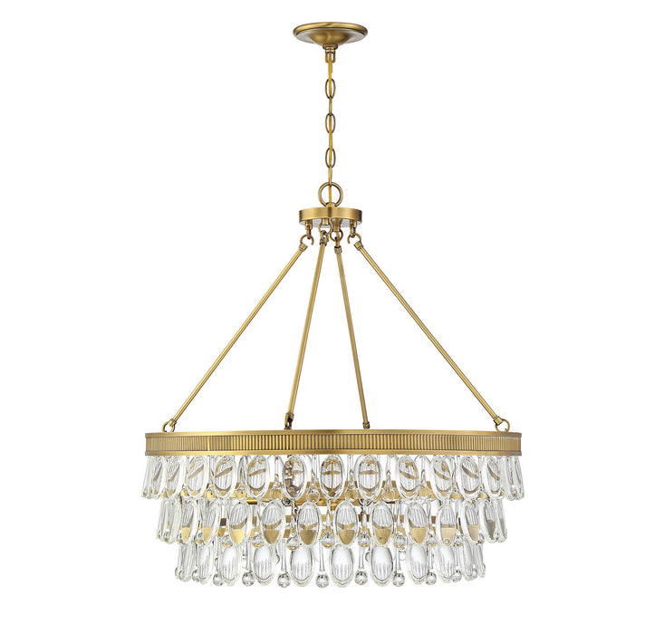 Savoy House 7-8701-6-322 Six Light Pendant, Warm Brass