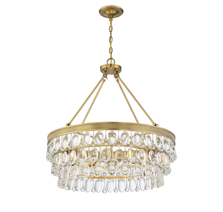 Savoy House 7-8701-6-322 Six Light Pendant, Warm Brass