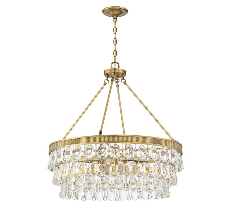 Savoy House 7-8701-6-322 Six Light Pendant, Warm Brass