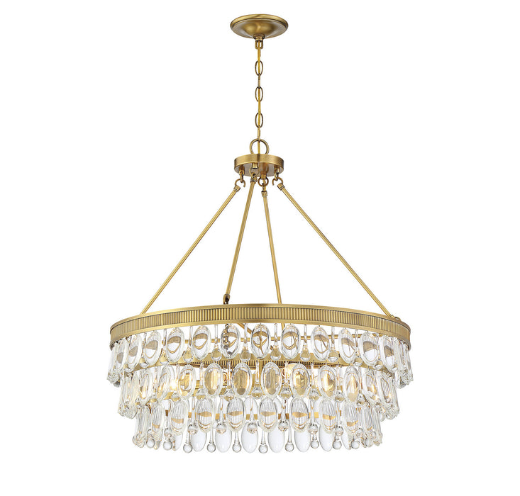 Savoy House 7-8701-6-322 Six Light Pendant, Warm Brass