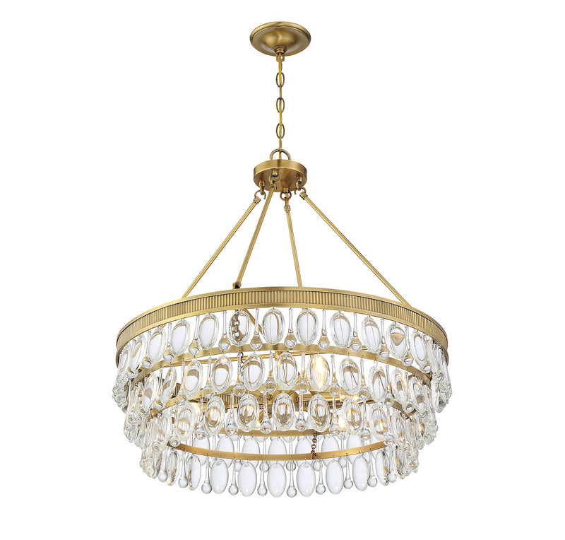 Savoy House 7-8701-6-322 Six Light Pendant, Warm Brass