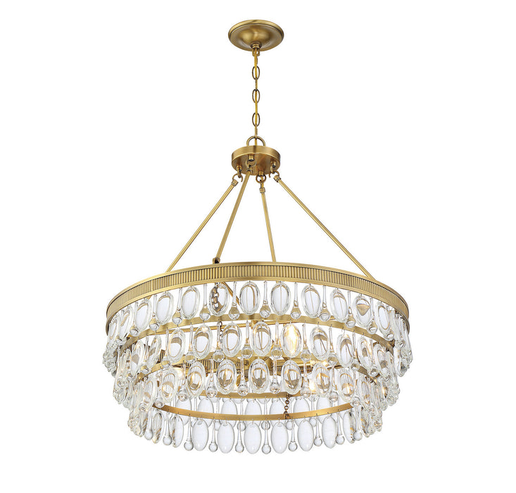 Savoy House 7-8701-6-322 Six Light Pendant, Warm Brass