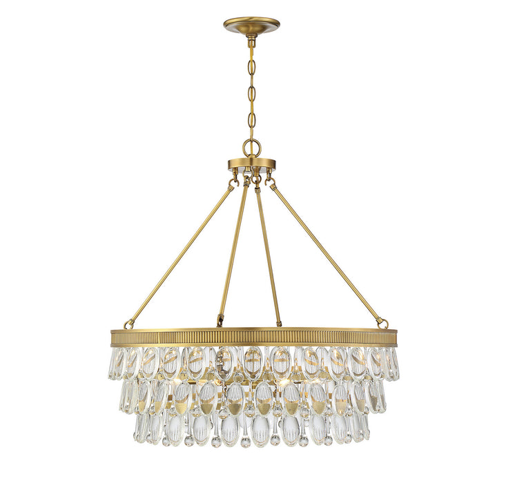 Savoy House 7-8701-6-322 Six Light Pendant, Warm Brass