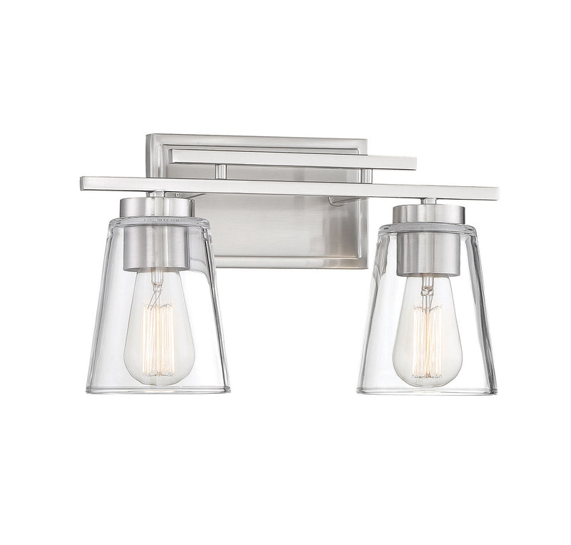 Savoy House 8-1020-2-SN Two Light Bath Bar, Satin Nickel