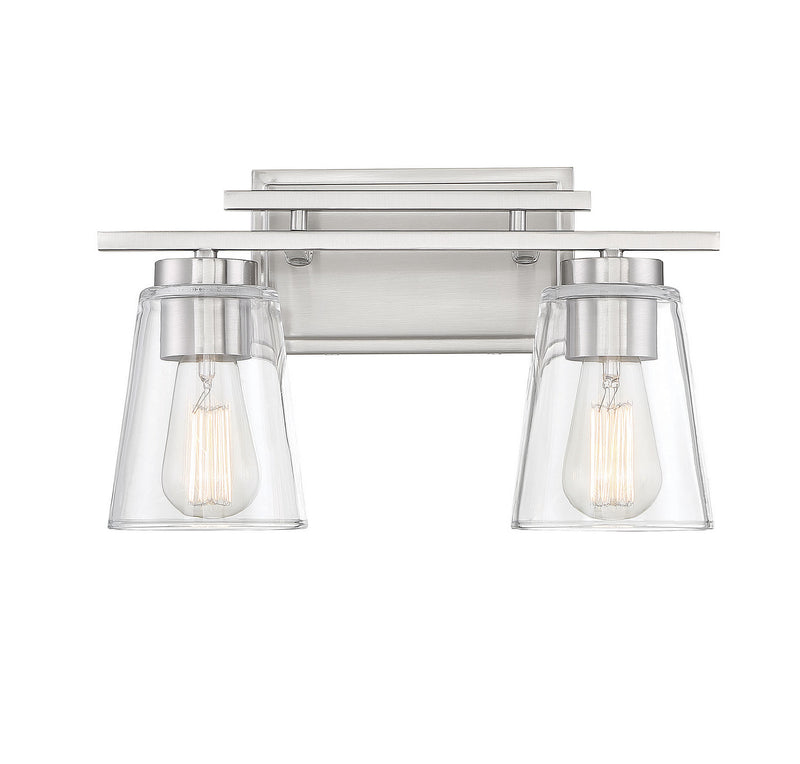 Savoy House 8-1020-2-SN Two Light Bath Bar, Satin Nickel