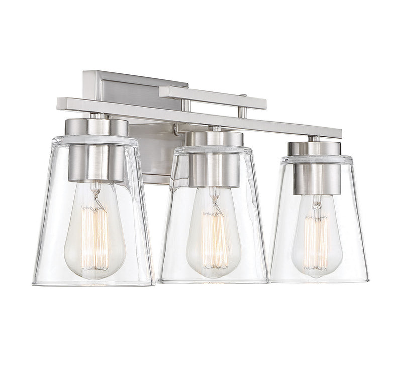 Savoy House 8-1020-3-SN Three Light Bathroom Vanity, Satin Nickel
