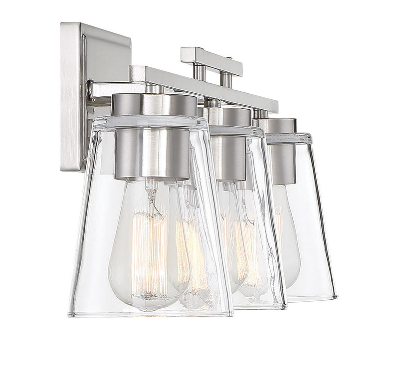 Savoy House 8-1020-3-SN Three Light Bathroom Vanity, Satin Nickel