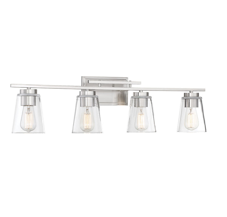 Savoy House 8-1020-4-SN Four Light Bathroom Vanity, Satin Nickel