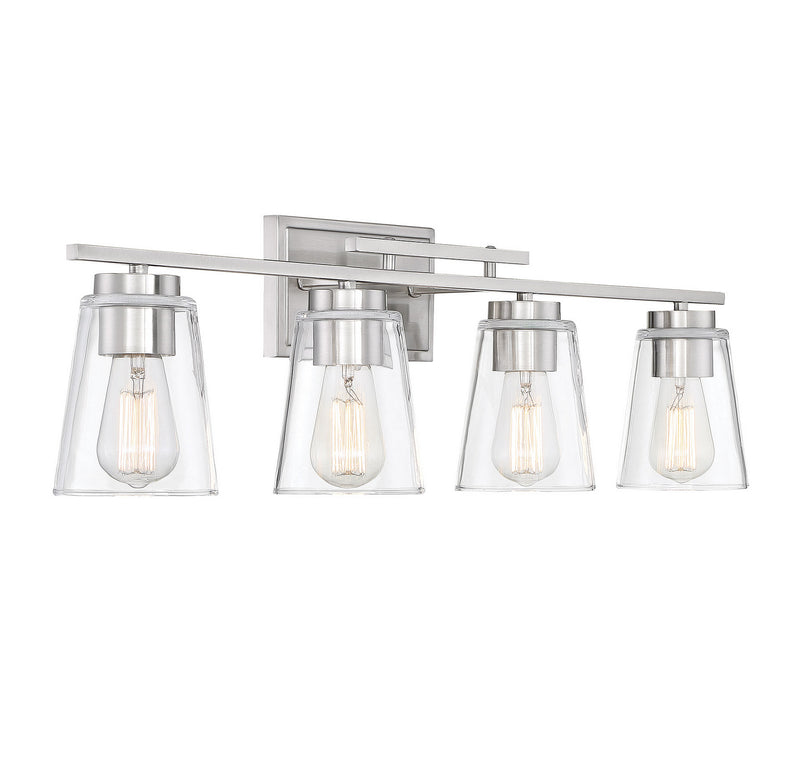 Savoy House 8-1020-4-SN Four Light Bathroom Vanity, Satin Nickel