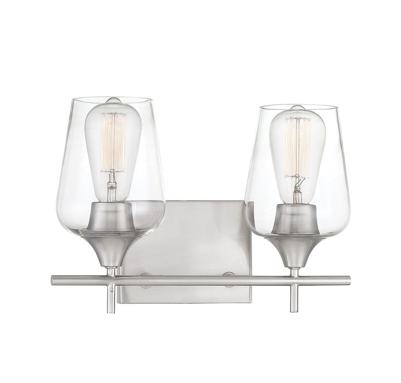 Savoy House 8-4030-2-SN Two Light Bath Bar, Satin Nickel