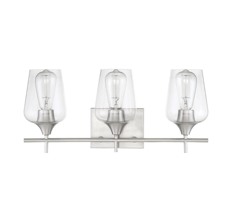 Savoy House 8-4030-3-SN Three Light Bath Bar, Satin Nickel
