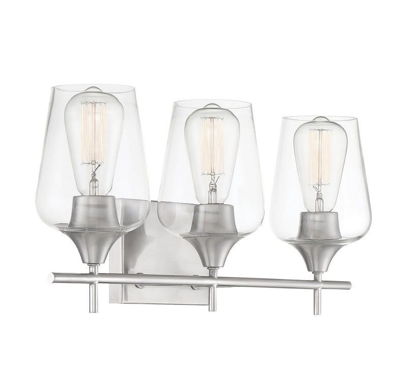Savoy House 8-4030-3-SN Three Light Bath Bar, Satin Nickel