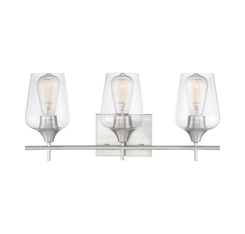 Savoy House 8-4030-3-SN Three Light Bath Bar, Satin Nickel