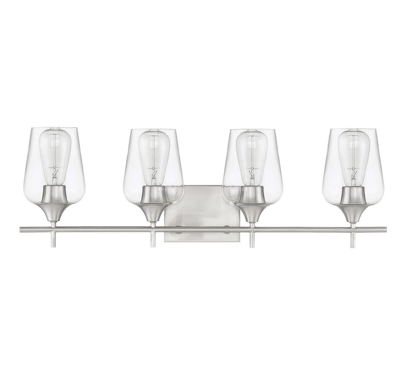 Savoy House 8-4030-4-SN Four Light Bath Bar, Satin Nickel